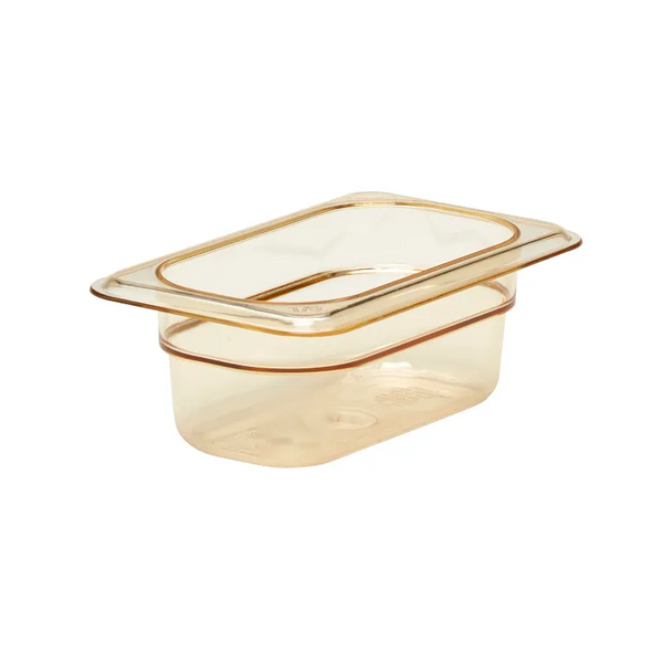 Cambro 92HP150 I GN 1/9 H-Pan High Heat Food Pans 65 mm Deep I 0.57L I Amber I Case of 6