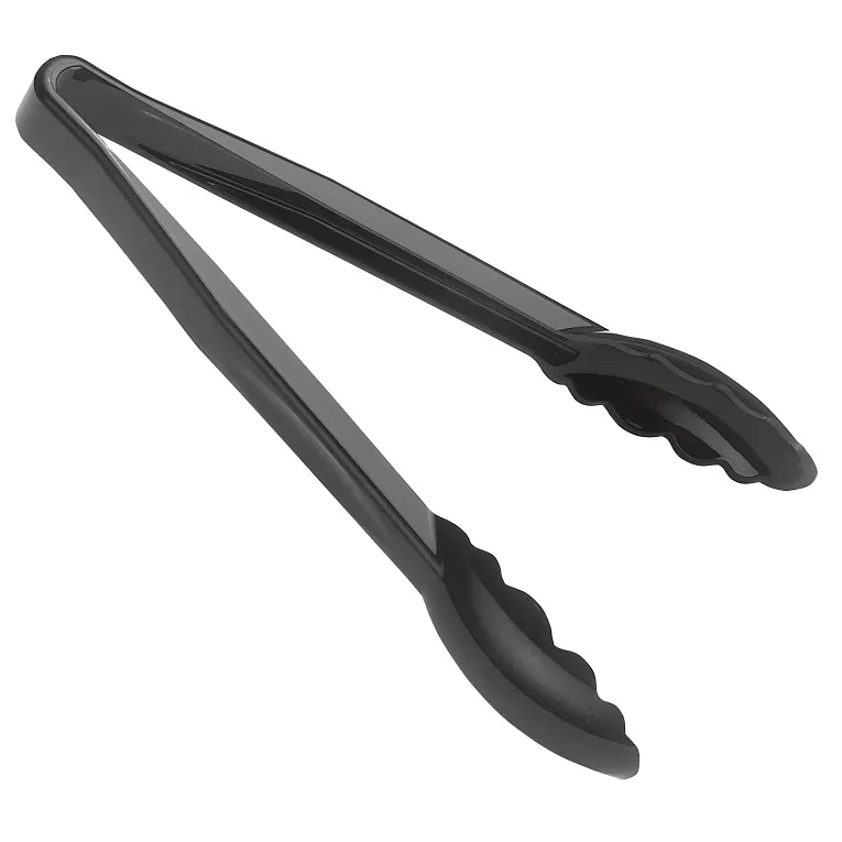 Cambro 9TGS110 I Camwear Polycarbonate Scalloped Grip Tongs I 23 cm I Black I Case of 12