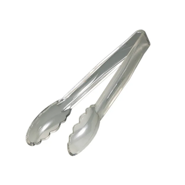 Cambro 9TGS135 I Camwear Polycarbonate Scalloped Grip Tongs I 23 cm I Clear I Case of 12