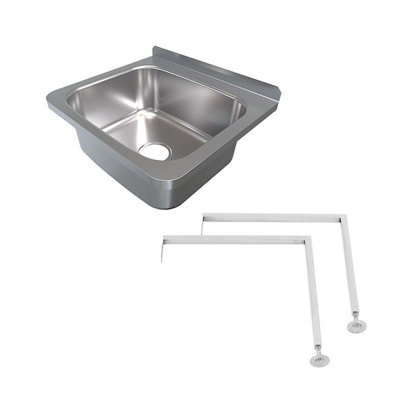 3monkeez AB-JB-L Jumbo Basin, 90mm Outlet, 304 Grade Stainless Steel With Brackets - With Legs