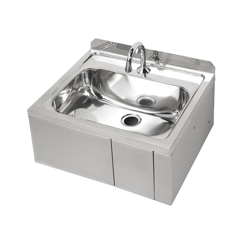 3monkeez AB-KNEEHB-1 No Temp Control Valve Knee Operated Basin with Push Panel, On/Off Knee Operated Stainless Steel