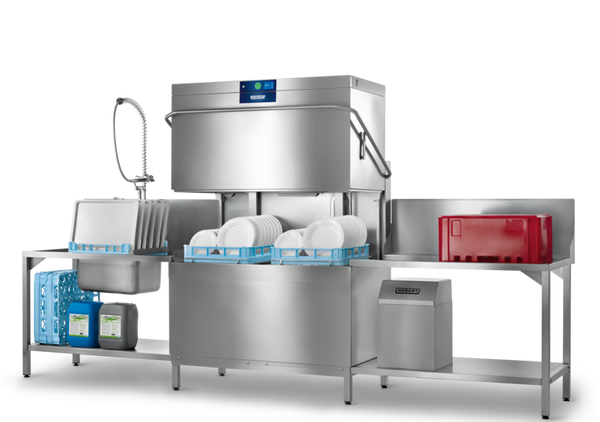 Pass Through Dishwasher, Hobart, AMXT-VHL, PROFI Twin, Hood-Type, Dishwasher, Base Model, with Vapostop, with Auto Hood Lift
