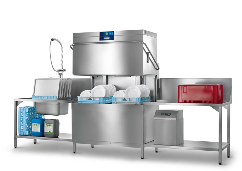 Pass Through Dishwasher, Hobart, AMXT-V, PROFI Twin, Hood-Type, Dishwasher, Base Model, with Vapostop
