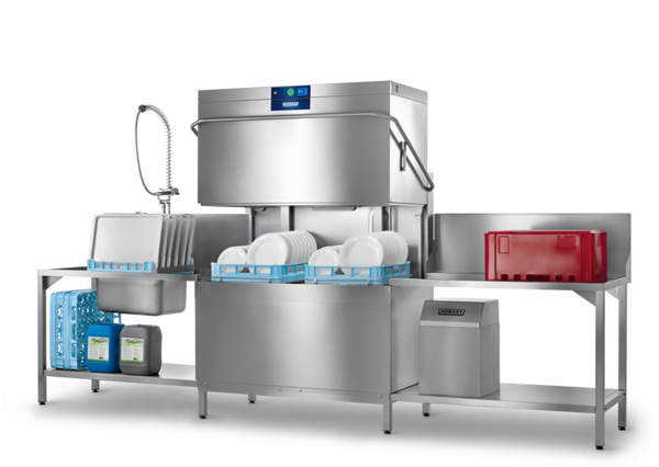 Pass Through Dishwasher, Hobart, AMXT-V, PROFI Twin, Hood-Type, Dishwasher, Base Model, with Vapostop
