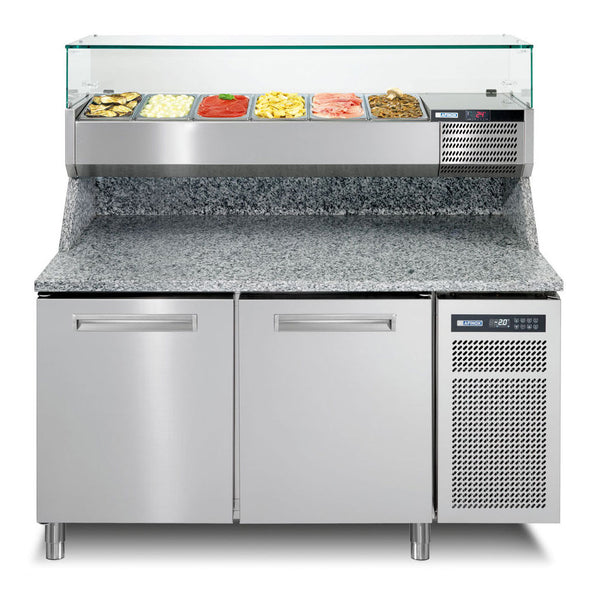 Skanos AX6SP82IP2KA001-AA Afinox Pizza Spring Plus 820I + VRS1450V 2 Door Pizza Prep Counter