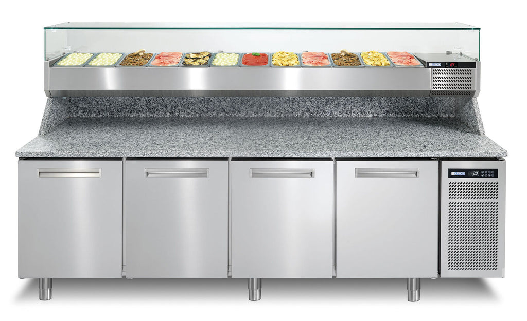 Skanos AX6SP84IP2KA001-AA Afinox Pizza Spring Plus 840I Pizza Prep Counter | 4 Door