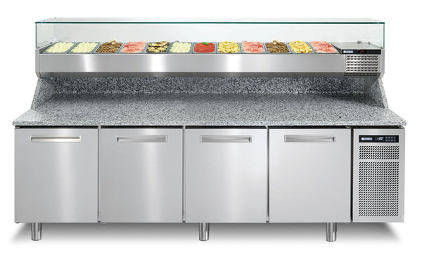 Skanos AX6SP84IP2KA001-AA Afinox Pizza Spring Plus 840I Pizza Prep Counter | 4 Door