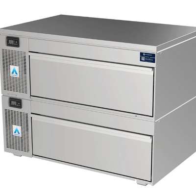 Adande VCS2.CW | Side Engine | Solid Work Top | Double Dual Temperature Drawer | Standard Castor