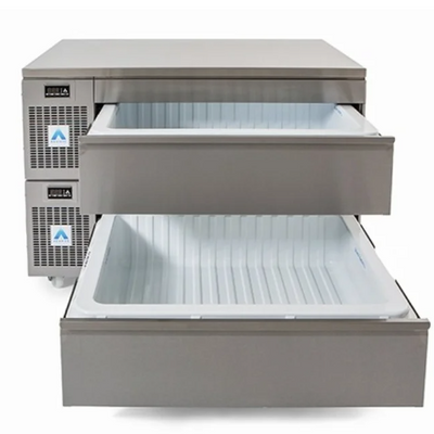 Adande VNS2.CW | Combination Standard/Slimline Dual Temperature Drawers | Standard Castor (adjustable) / Solid Work Top