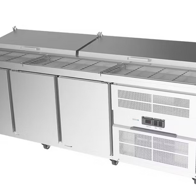 Airex AXR.PM.2450 | 3 Door | Solid Door | 2450mm | Pizza Prep Bench