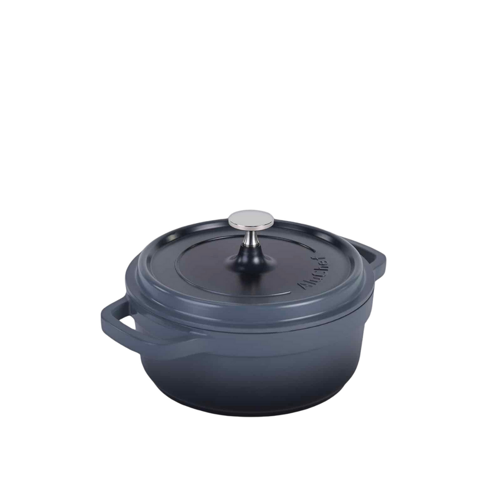 AluChef AP-2000-12 | Casserole Round Charcoal | W Metal Handle | 20 Ꝋ x 8 H CM | 2.5L