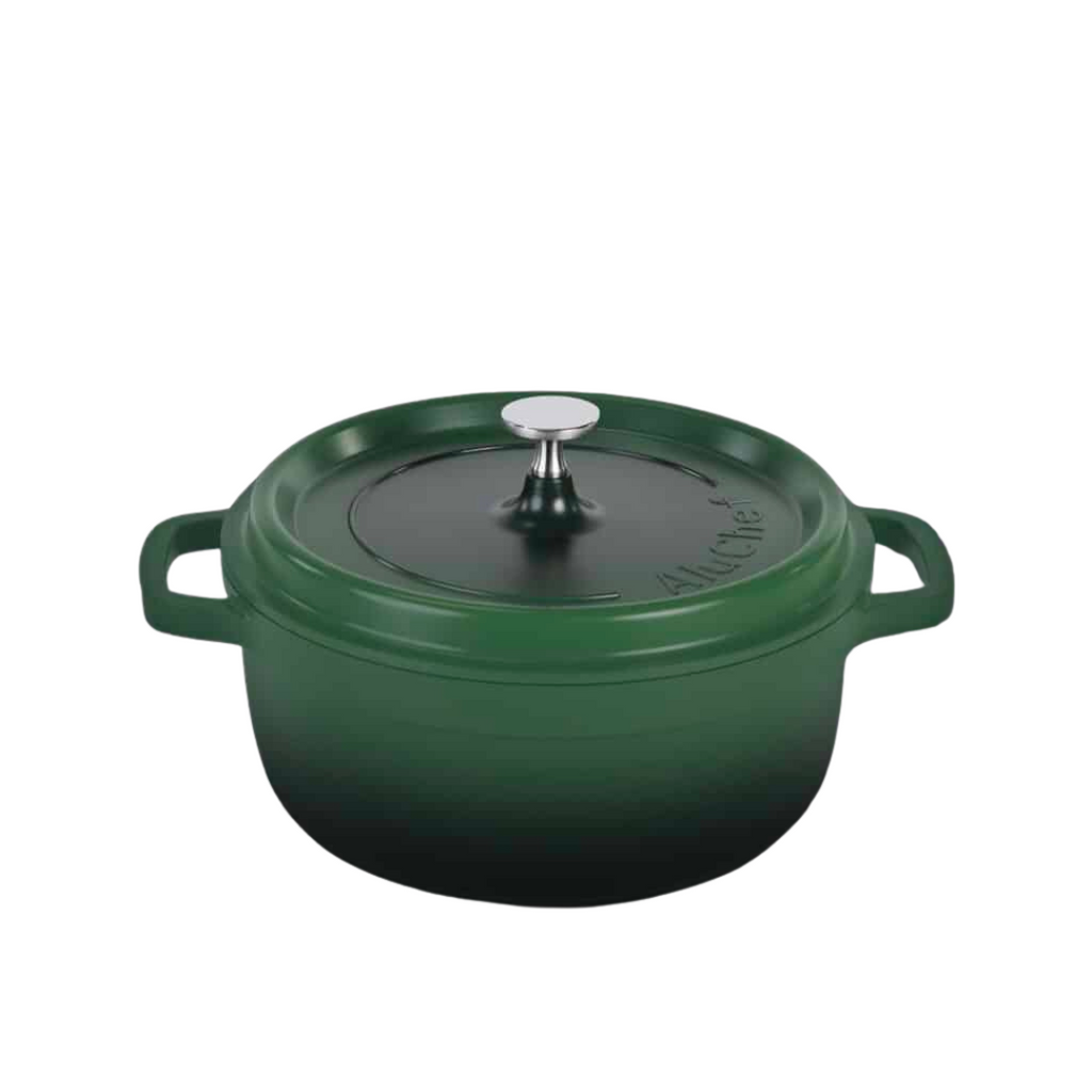 AluChef AP-2400-05 | Casserole Round Green | W Metal Handle | 24 Ꝋ x 10 H CM | 4.5L