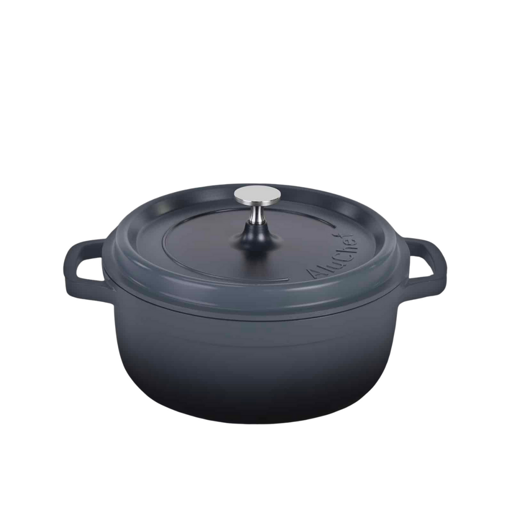 AluChef AP-2400-12 | Casserole Round Charcoal| W Metal Handle | 24 Ꝋ x 10 H CM | 4.5L