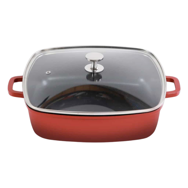 AluChef AP-2828-08 | Casserole Square Red | W Metal Handle | 5.6L