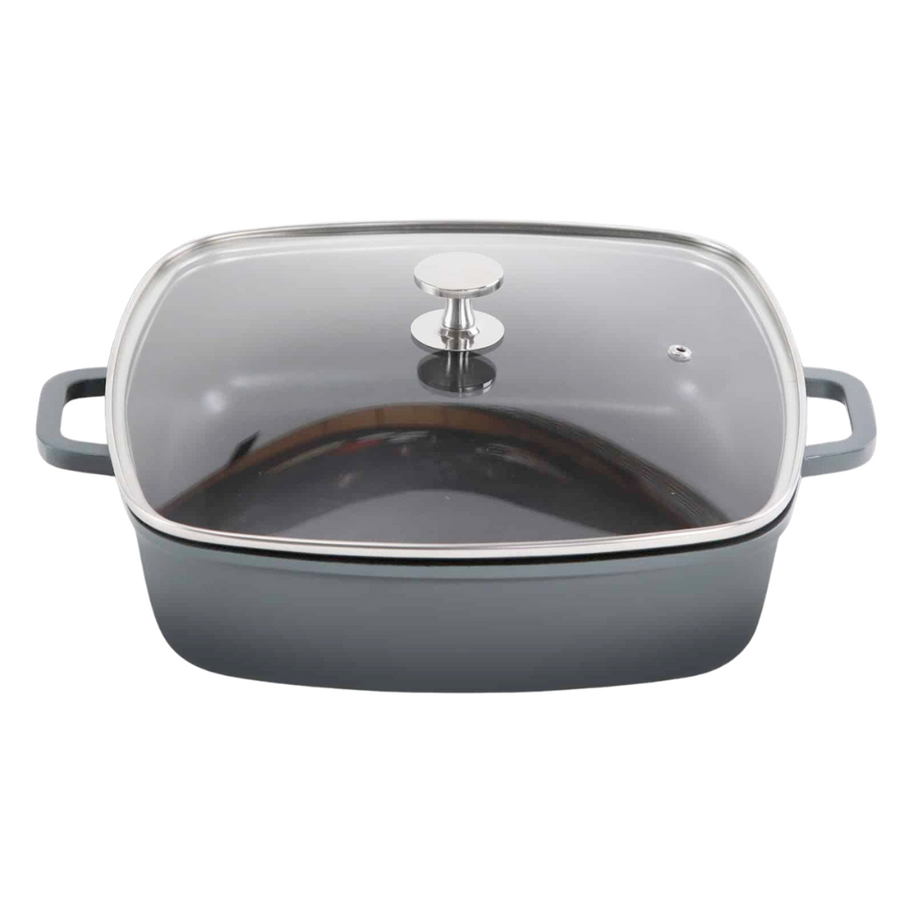 AluChef AP-2828-12 | Casserole Square Charcoal | W Metal Handle | 5.6L