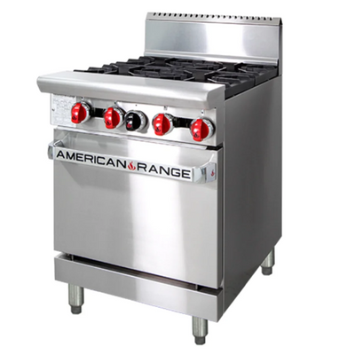 American Range AAR.4B | 24" Gas Oven Range | 4x Burner Top | Gas Oven