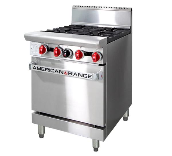 American Range AAR.4B | 24" Gas Oven Range | 4x Burner Top | Gas Oven