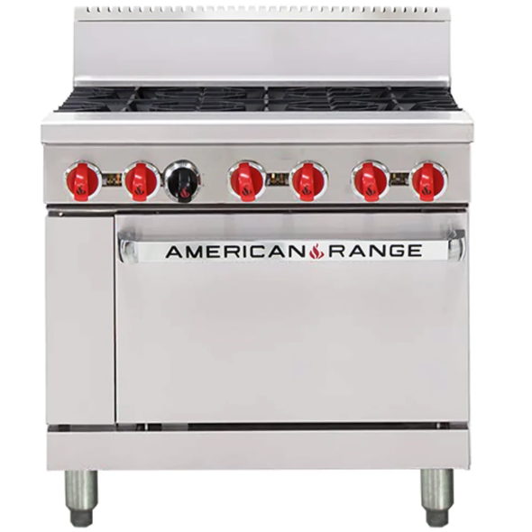 American Range AAR.5B | 36" Gas Oven Range | 5x Burner Top | Gas Oven