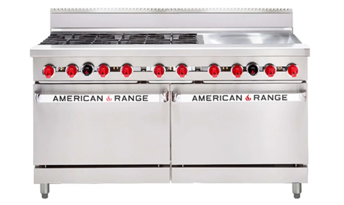 American Range AAR.6B.24G | 60" Gas Oven Range | 6x Burner Top | Gas Oven