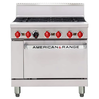 American Range AAR.6B | 36" Gas Oven Range | 6x Burner Top | Gas Oven