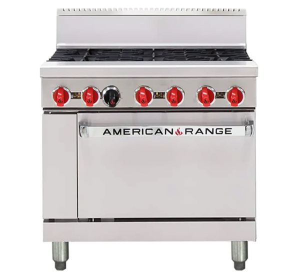 American Range AAR.6B | 36" Gas Oven Range | 6x Burner Top | Gas Oven