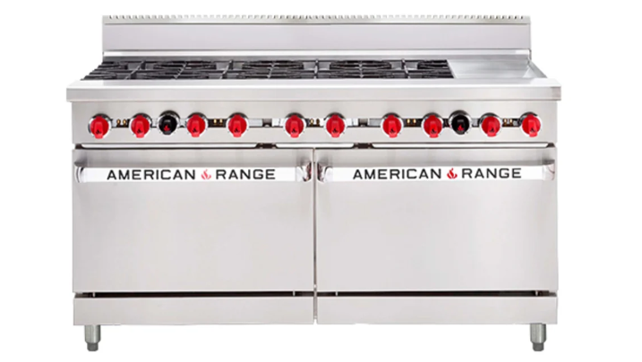 American Range AAR.8B.12G | 60" Gas Oven Range | 8x Burner Top | Gas Oven