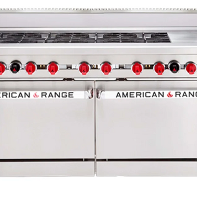 American Range AAR.8B.12G | 60" Gas Oven Range | 8x Burner Top | Gas Oven