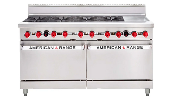 American Range AAR.8B.12G | 60" Gas Oven Range | 8x Burner Top | Gas Oven