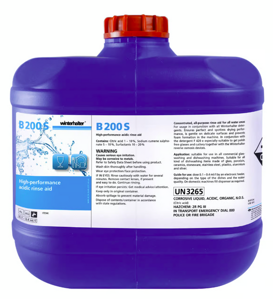 Winterhalter B200S | Liquid Glass Washing | Rinse Aid | 15L
