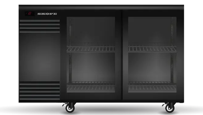 Skope BB.2.GSL | BackBar | 2 Glass Sliding Door | Fridge | Undercounter Fridge | BackBar Fridge | Commercial Under Bench Fridge