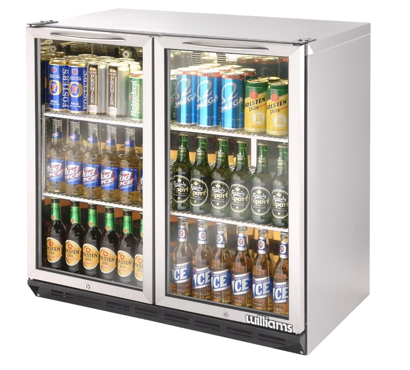 Williams Refrigeration BC2SS-80 I Bottle Cooler I Self Contained I Stainless Steel I 2 Door Fridge I Refrigerator I 800mm High