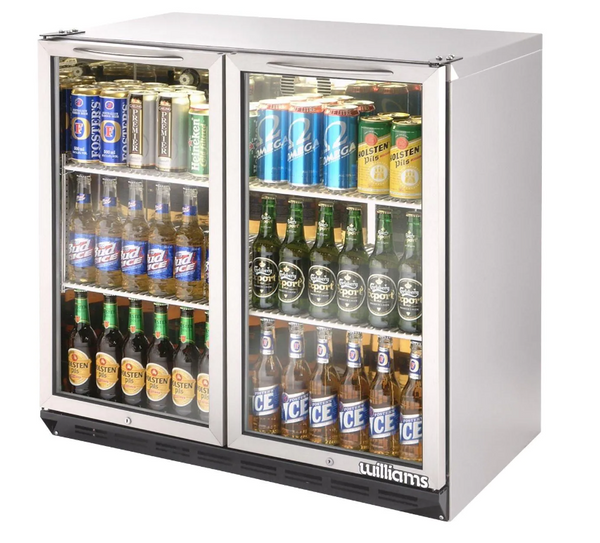 Williams Refrigeration BC2SS-80 I Bottle Cooler I Self Contained I Stainless Steel I 2 Door Fridge I Refrigerator I 800mm High