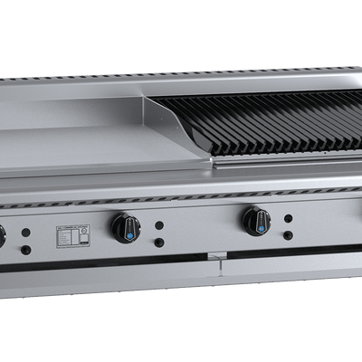 B+S Black Series BT-GRP6-CBR6BM Combination 600mm Grill Plate & 600 mm Char Broiler Bench Mounted