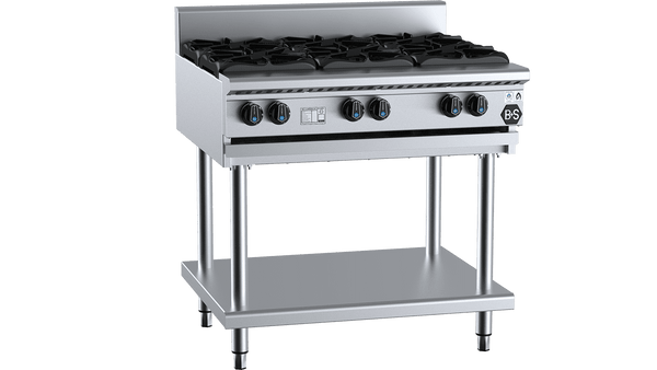 B+S Black Series BT-SB6 Six Burner Boiling Top