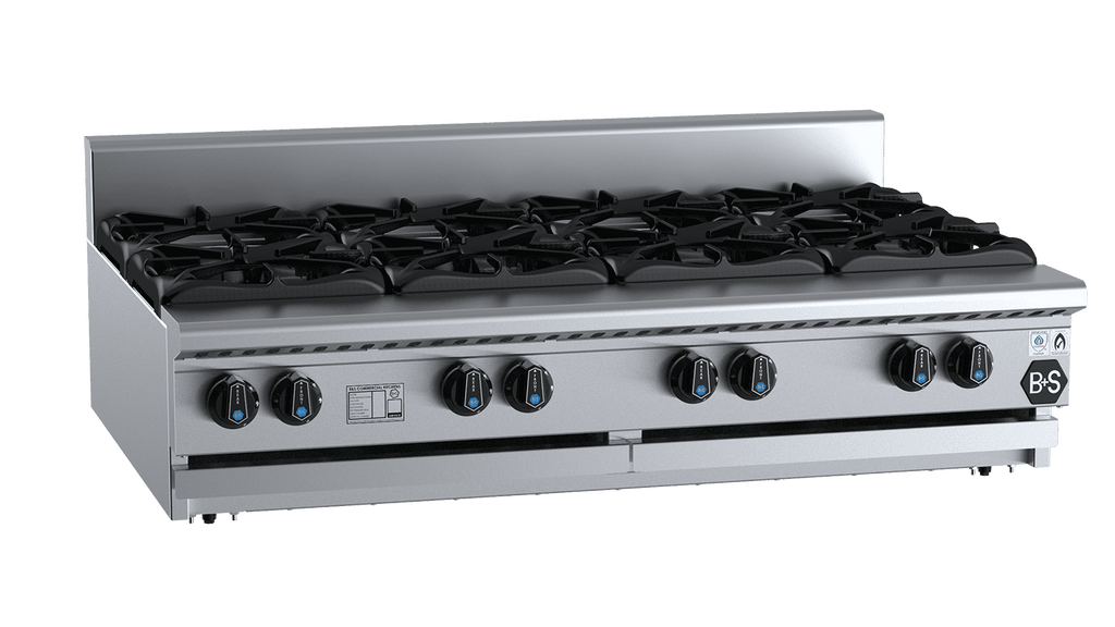 B+S Black Series BT-SB8BM Eight Burner Boiling Top Bench Mounted