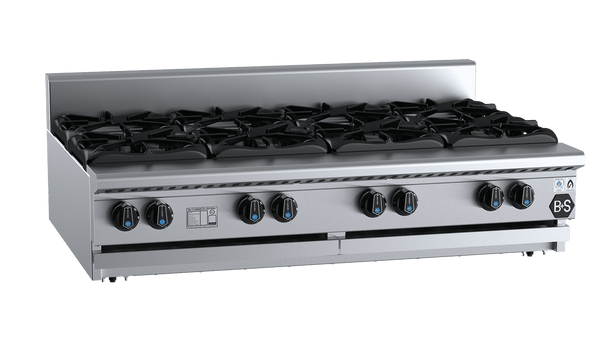 B+S Black Series BT-SB8BM Eight Burner Boiling Top Bench Mounted