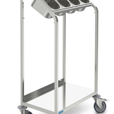 Hupfer BTW-4XGN I Stainless Steel I Flat Tray Platform I Cutlery I Tray Storage I with 4 x GN Cutlery Containers