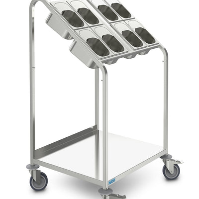 Hupfer BTW-8XGN I Stainless Steel I Flat Tray Platform I Cutlery I Tray Storage I with 8 x GN Cutlery Containers