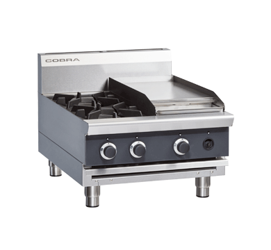 Counter Top Griddle Gas Cooktop, Cobra, C6C-B, 4 Burner, Bench Model