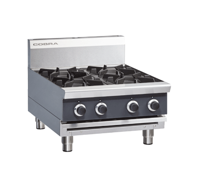 4 Burner Gas Cooktop, Cobra, C6D-B, Bench Model, Adjustable Bench Feet, Cooktop