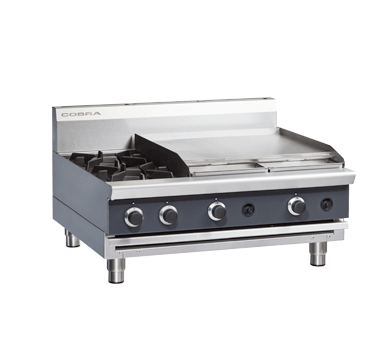 Griddle Gas Cooktop, Cobra C9B-B, Double Burner, Bench Model