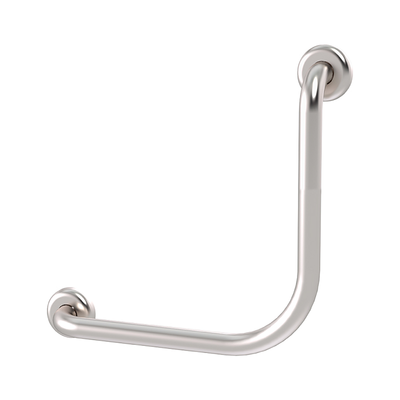 3monkeez CF-454-SS 450mmL x 450mmL (90Deg Angle) x 32mmDia Grab Rail with 78mm Domed Clam Concealed Flange