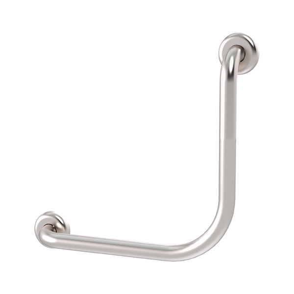 3monkeez CF-454-SS 450mmL x 450mmL (90Deg Angle) x 32mmDia Grab Rail with 78mm Domed Clam Concealed Flange