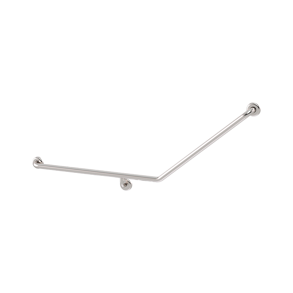 3monkeez CF-877-LH-SS 870mmL x 700mmL (140Deg Angle) x 32mmDia Grab Rail with 78mm Domed Clam Concealed Flange - Suit LH Install