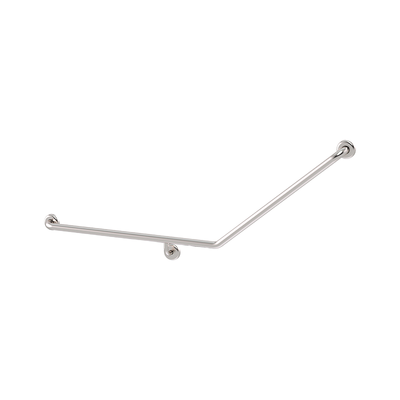 3monkeez CF-877-RH-SS 870mmL x 700mmL (140Deg Angle) x 32mmDia Grab Rail with 78mm Domed Clam Concealed Flange - Suit RH Install