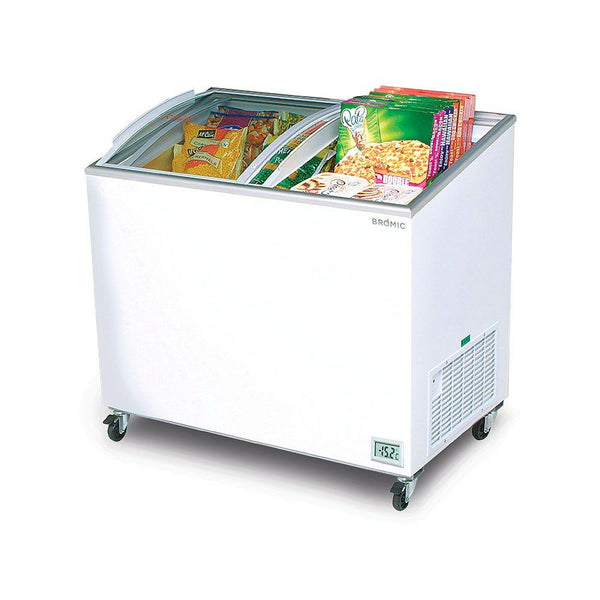 Bromic CF0300ATCG-NR 264L 70kg 1010mm Display Chest Freezer Angled Glass Top