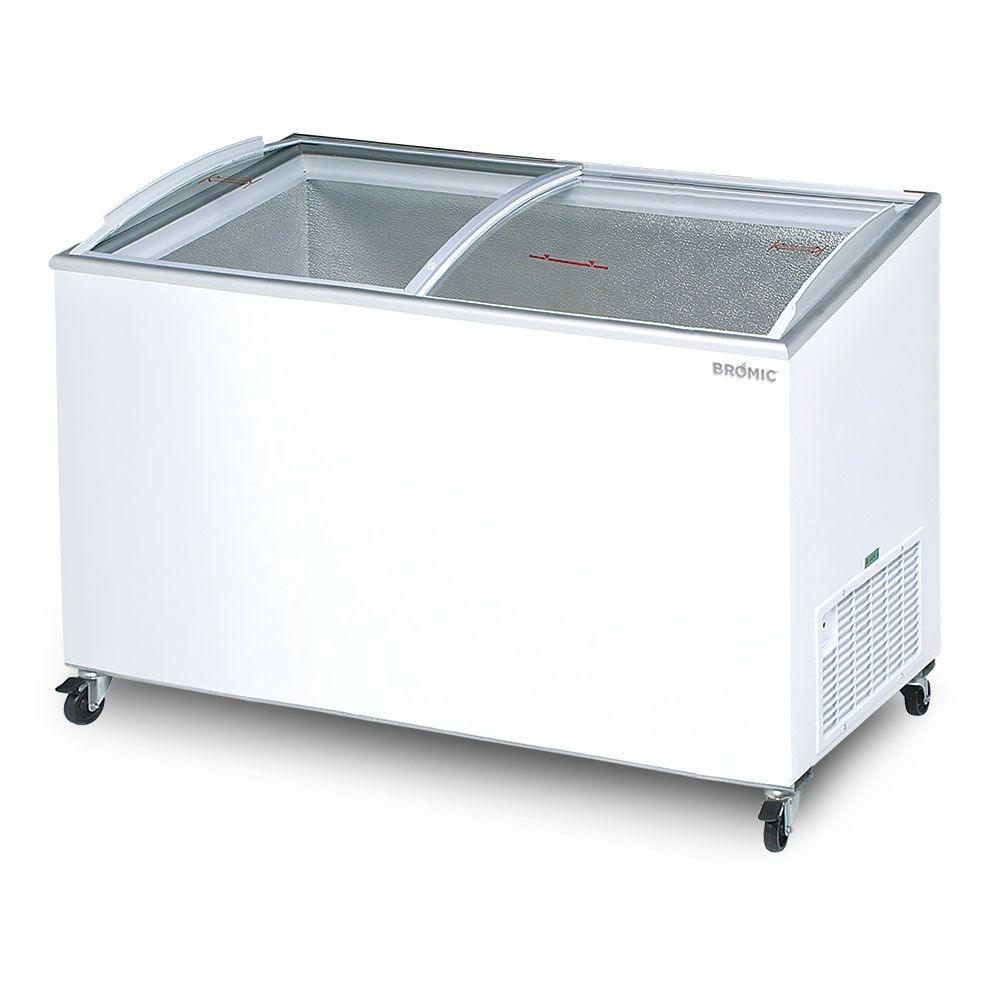 Bromic CF0500ATCG-NR 427L 96kg 1548mm Display Chest Freezer Angled Glass Top