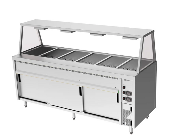 Culinaire CH.BMH.I.GA.6 | 6 Modules | Island Bain Marie | Hot Cupboard | Commercial Bain Marie | with A Frame Gantry | Bain Marie