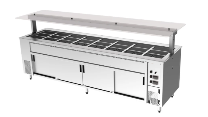 Culinaire CH.BMHC.U.GSF.8 | Hot Cupboard | 8 Bay | Bain Marie Drop In | Commercial Bain Marie | Undercounter | Counter Line | Under Bench | Bain Marie