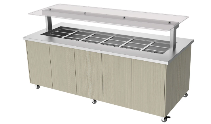 Culinaire CH.IBGJ.BMC.U.GSF.6 | 6 Bay | Heated Mobile | Stone Top & Joinery Panels | Island Buffet | Commercial Bain Marie | Bain Marie
